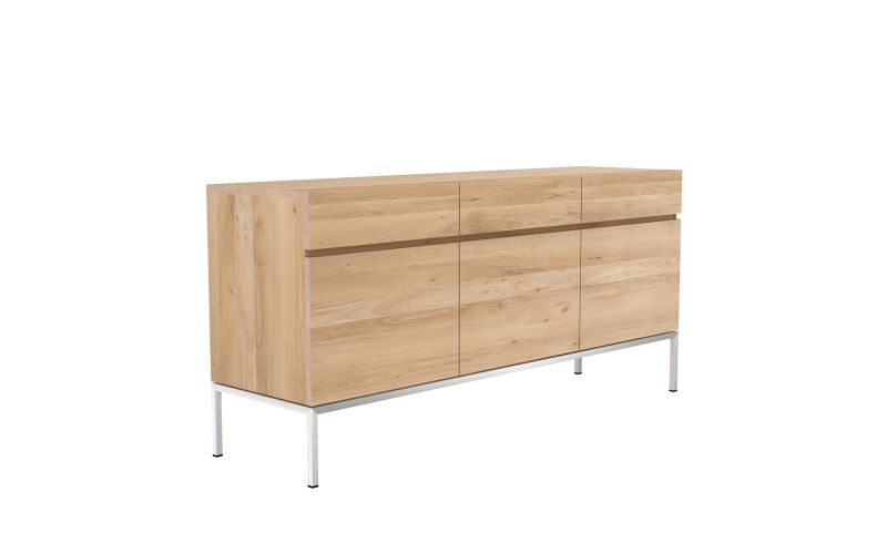 ETHNICRAFT OAK LIGNA SIDEBOARD 3 DOORS-3 DRAWERS