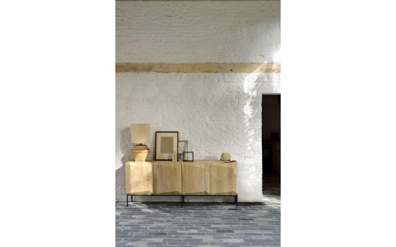 ETHNICRAFT OAK STAIRS SIDEBOARD-4 DOORS 200x46x80