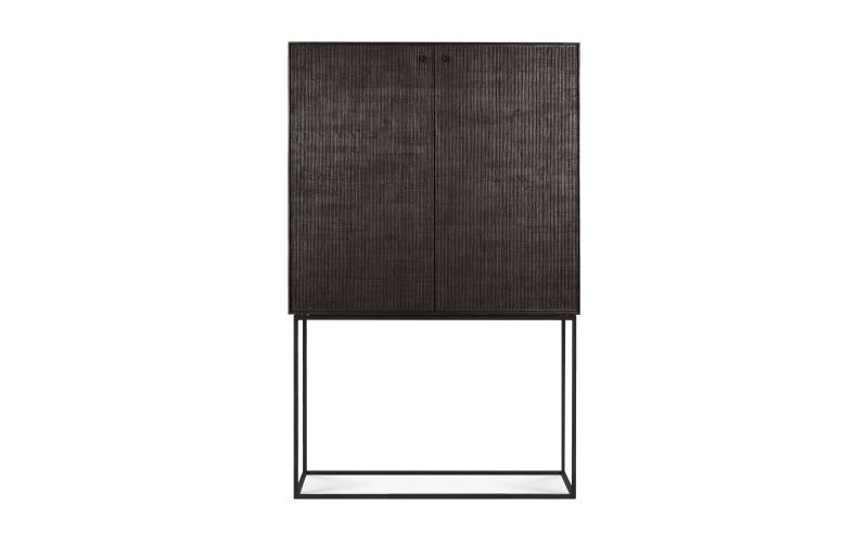 ETHNICRAFT TEAK GROOVES CUPBOARD 2 DOORS-2 DRAWERS