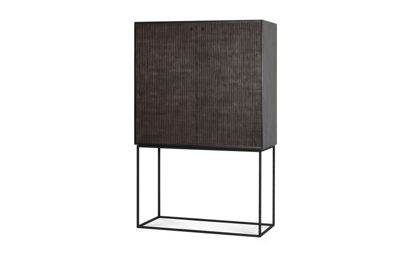 ETHNICRAFT TEAK GROOVES CUPBOARD 2 DOORS-2 DRAWERS