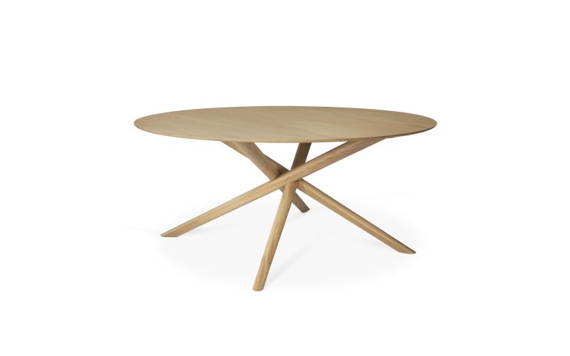 ETHNICRAFT OAK MIKADO ROUND DINING TABLE 150x150