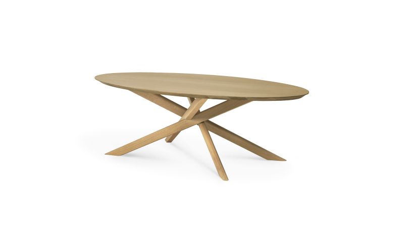 ETHNICRAFT OAK MIKADO OVAL COFFEE TABLE 143x67x42