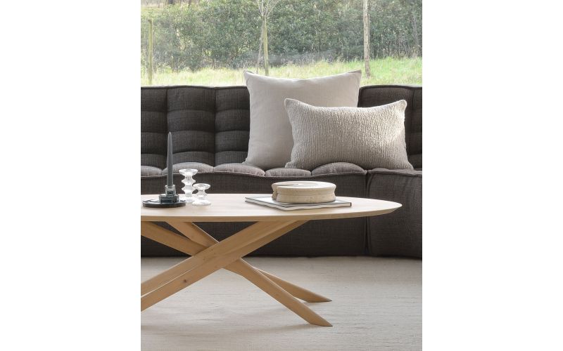 ETHNICRAFT OAK MIKADO OVAL COFFEE TABLE 143x67x42