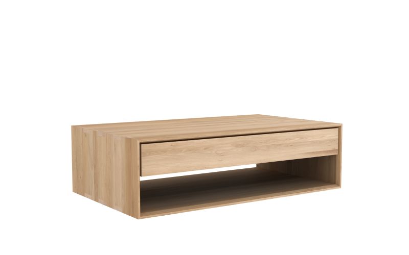ETHNICRAFT OAK NORDIC COFFEE TABLE-1 DRAWER 120x70