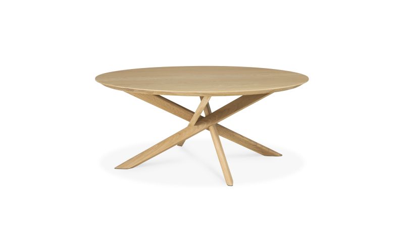 ETHNICRAFT OAK MIKADO ROUND COFFEE TABLE 100x100