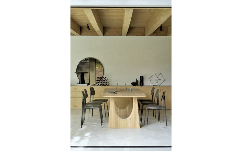 ETHNICRAFT OAK GEOMETRIC DINING TABLE 250x100x76