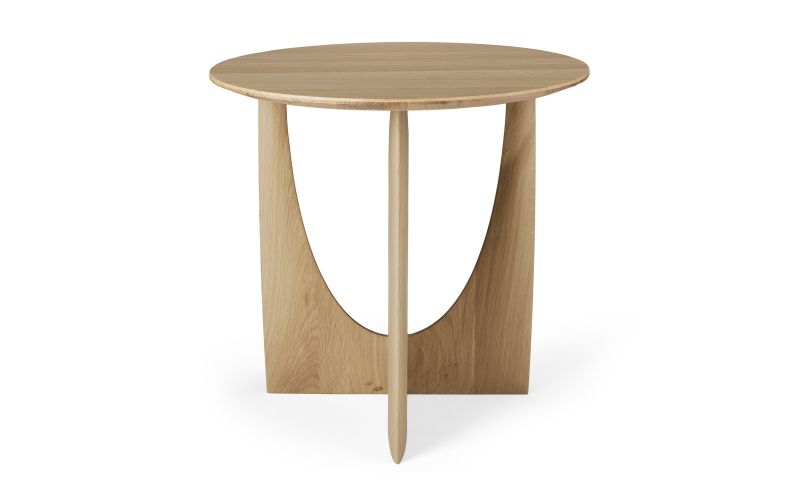 ETHNICRAFT OAK GEOMETRIC SIDE TABLE 51x51x50