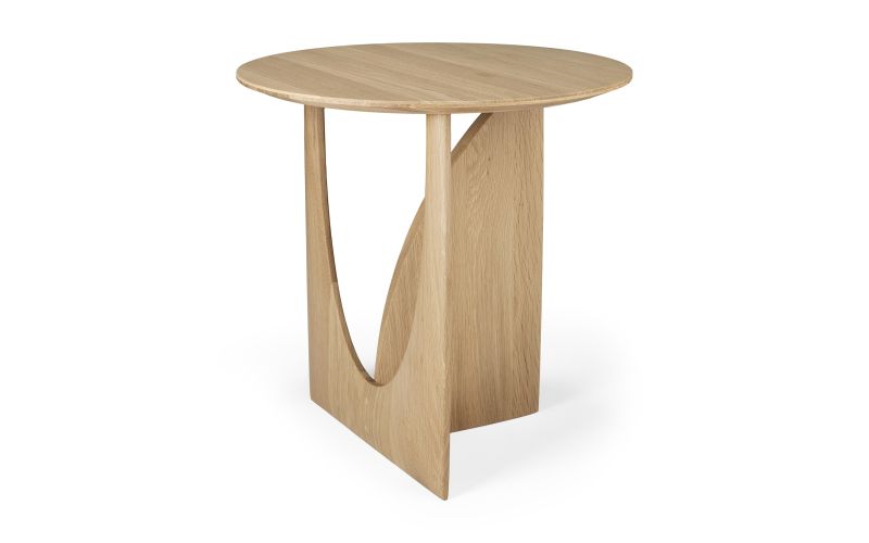ETHNICRAFT OAK GEOMETRIC SIDE TABLE 51x51x50