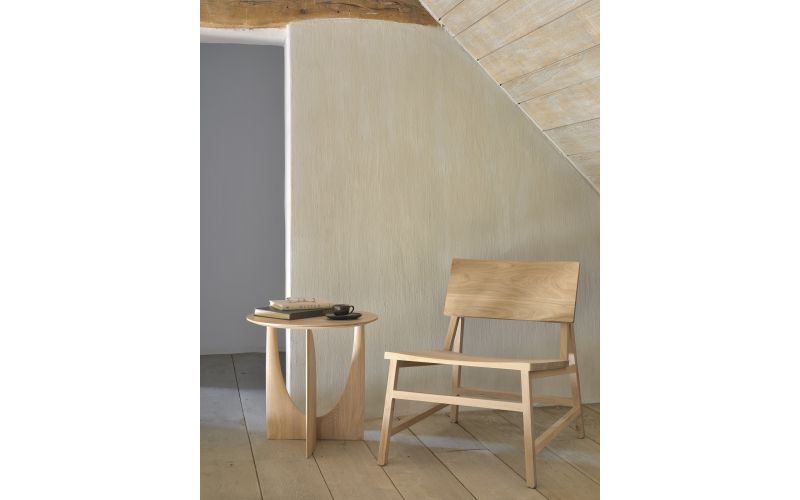 ETHNICRAFT OAK GEOMETRIC SIDE TABLE 51x51x50