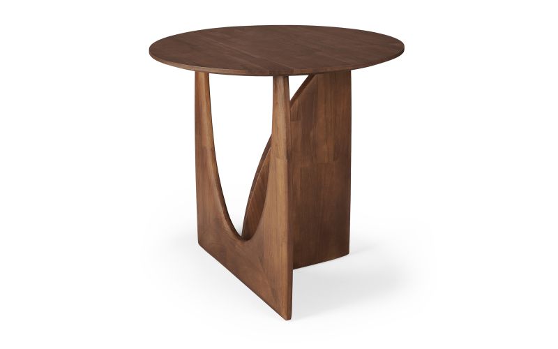 ETHNICRAFT TEAK BROWN GEOMETRIC SIDE TABLE 51x51