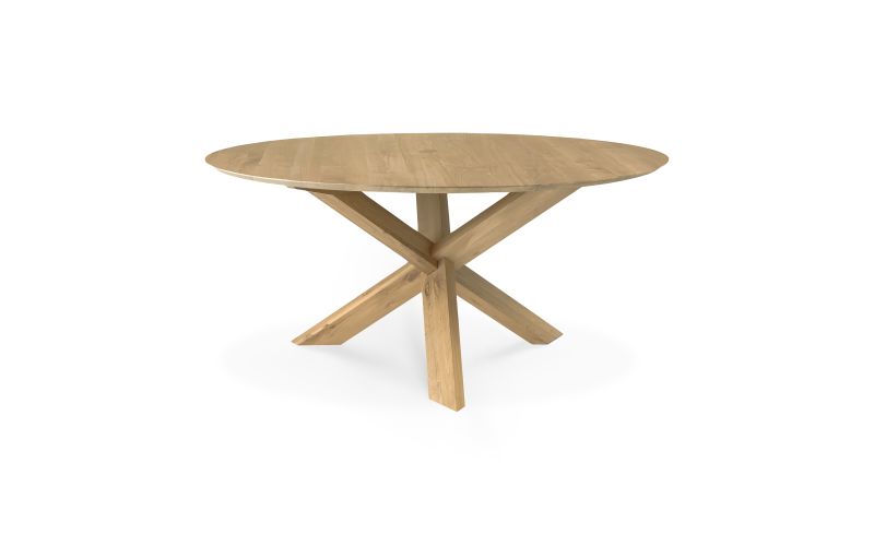 ETHNICRAFT OAK CIRCLE ROUND DINING TABLE 163x163