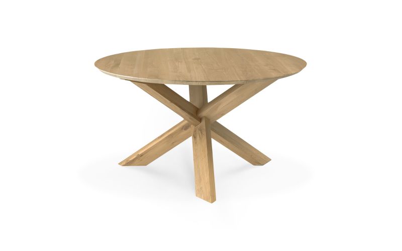 ETHNICRAFT OAK TORSION ROUND DINING TABLE 127x127