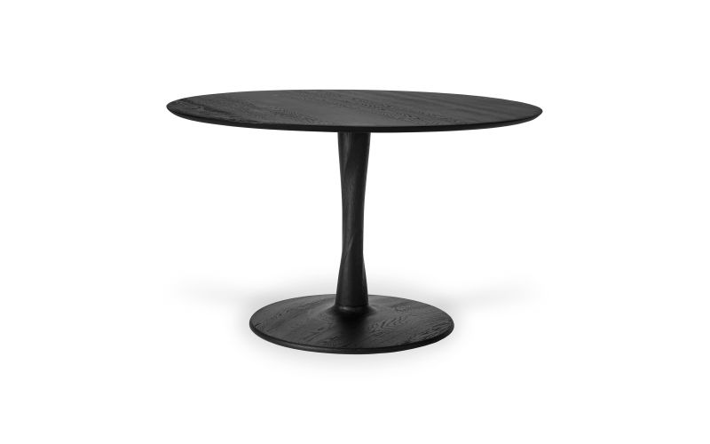 ETHNICRAFT BLACK OAK TORSION ROUND DINING TABLE 