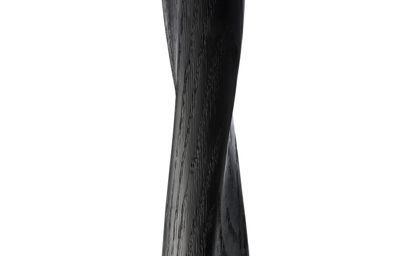 ETHNICRAFT BLACK OAK TORSION ROUND DINING TABLE 