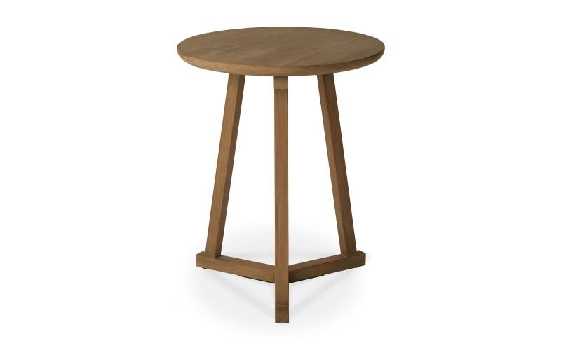 ETHNICRAFT TEAK TRIPOD SIDE TABLE 46x46x56
