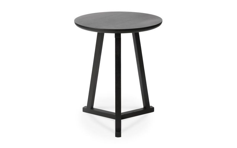 ETHNICRAFT BLACK OAK TRIPOD SIDE TABLE 46x46x56