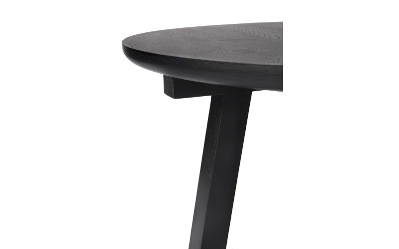 ETHNICRAFT BLACK OAK TRIPOD SIDE TABLE 46x46x56