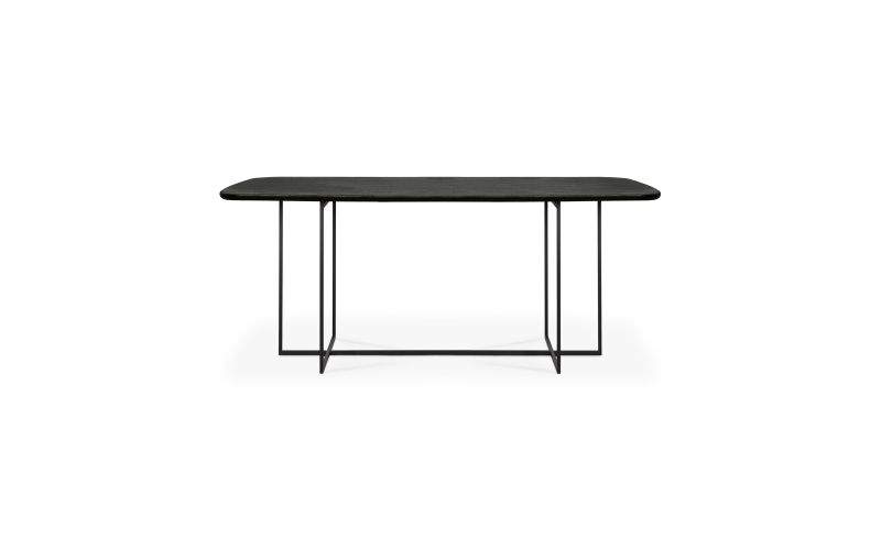 ETHNICRAFT BLACK OAK ARC DINING TABLE 200x100x76