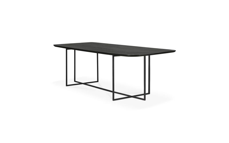 ETHNICRAFT BLACK OAK ARC DINING TABLE 200x100x76