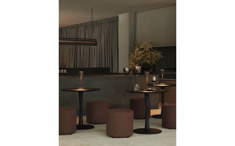 ETHNICRAFT BLACK OAK TORSION ROUND DINING TABLE 90