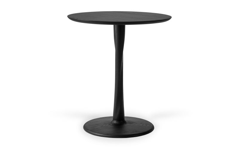 ETHNICRAFT BLACK OAK TORSION ROUND DINING TABLE 70