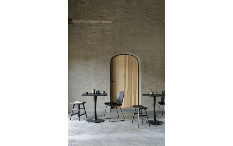 ETHNICRAFT BLACK OAK TORSION SQUARE DINING TABLE  