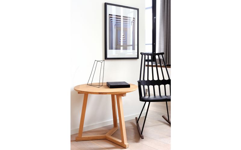 ETHNICRAFT OAK TRIPOD SIDE TABLE 46x46x56