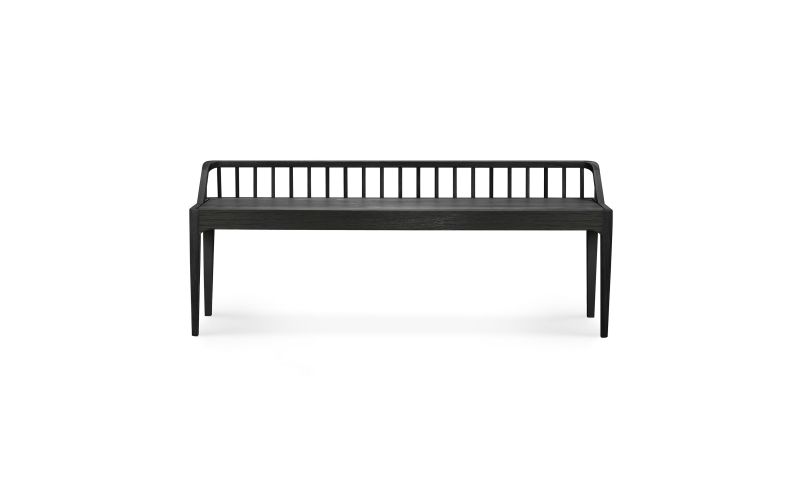 ETHNICRAFT BLACK OAK SPINDLE BENCH 150x35x60