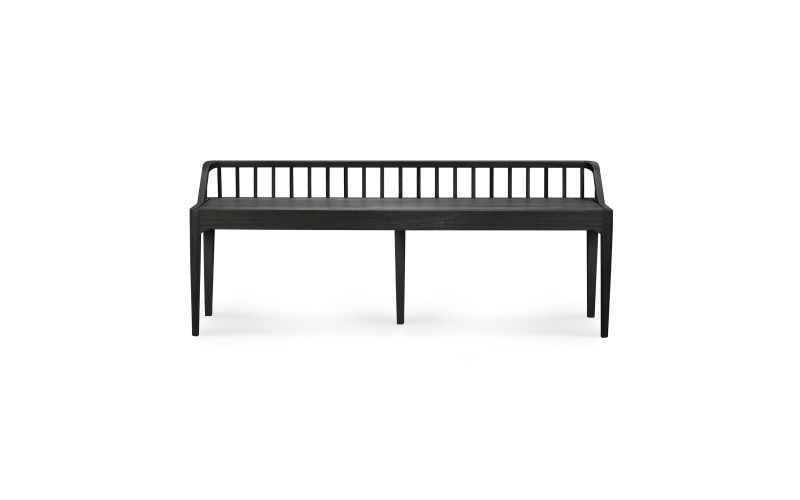 ETHNICRAFT BLACK OAK SPINDLE BENCH 150x35x60