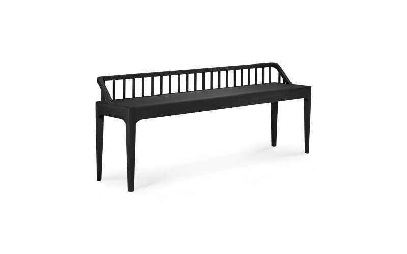 ETHNICRAFT BLACK OAK SPINDLE BENCH 150x35x60