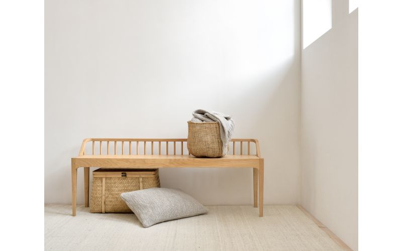 ETHNICRAFT OAK SPINDLE BENCH 150x35x60