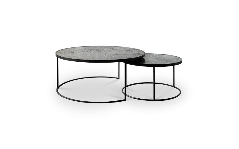 ETHNICRAFT NESTING COFFEE TABLE SET OF 2 - CLEAR 