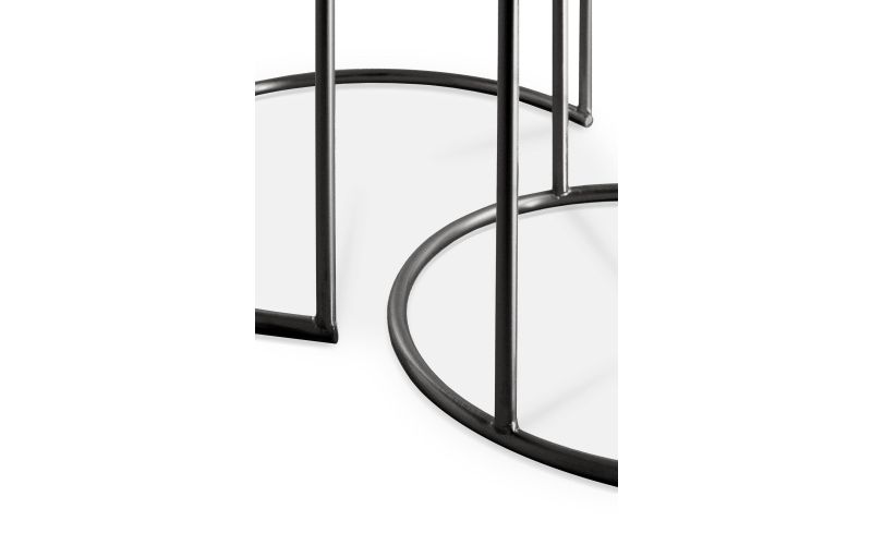 ETHNICRAFT NESTING COFFEE TABLE SET OF 2 - CLEAR 