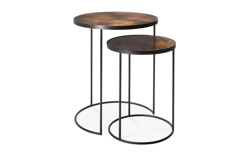 ETHNICRAFT NESTING SIDE TABLE SET OF 2 - BRONZE 