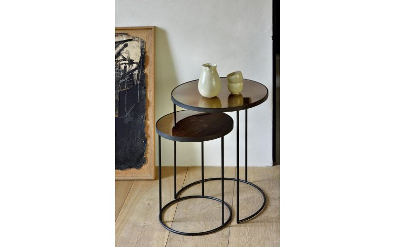 ETHNICRAFT NESTING SIDE TABLE SET OF 2 - BRONZE 