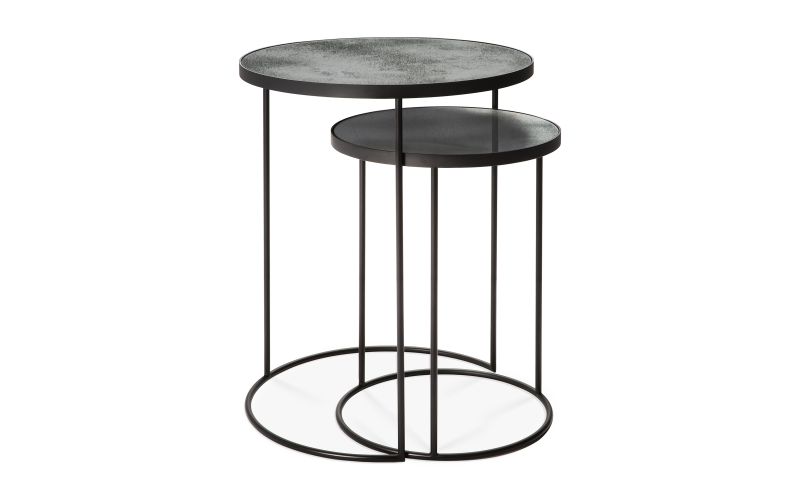 ETHNICRAFT NESTING SIDE TABLE SET OF 2 - CLEAR 