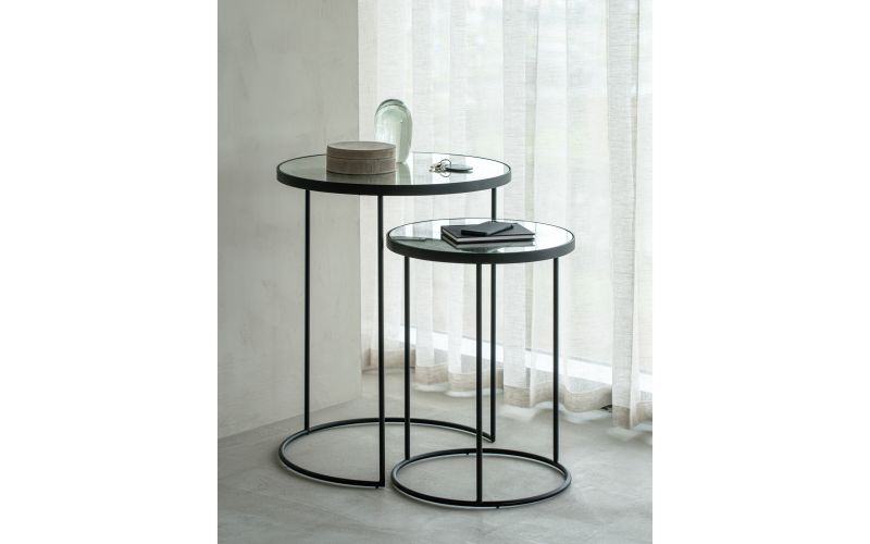 ETHNICRAFT NESTING SIDE TABLE SET OF 2 - CLEAR 