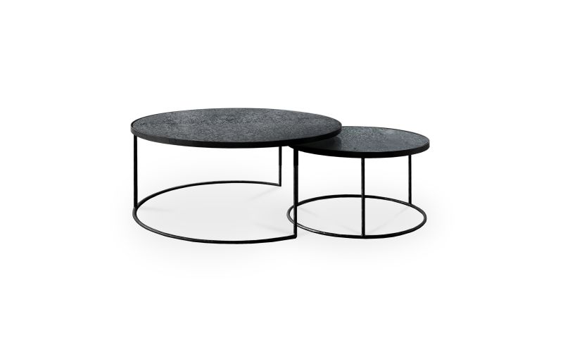 ETHNICRAFT NESTING COFFEE TABLE SET OF 2 -CHARCOAL