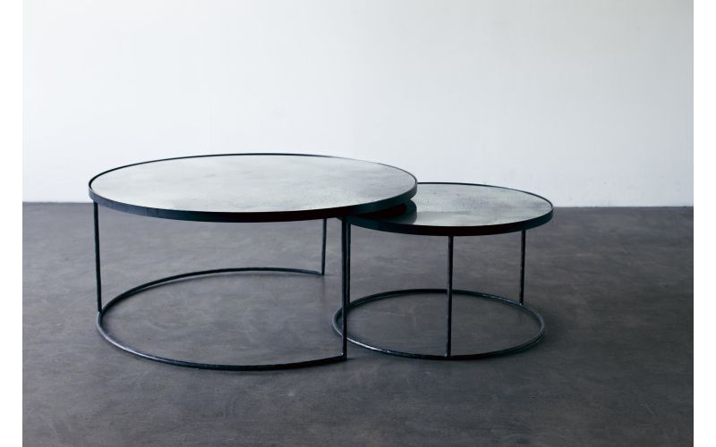 ETHNICRAFT NESTING COFFEE TABLE SET OF 2 -CHARCOAL