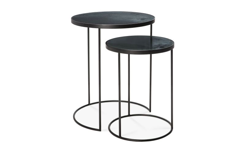 ETHNICRAFT NESTING SIDE TABLE SET OF 2 - CHARCOAL
