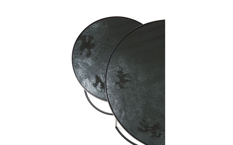 ETHNICRAFT NESTING SIDE TABLE SET OF 2 - CHARCOAL