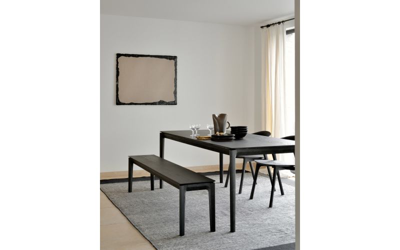 ETHNICRAFT BLACK OAK BOK DINING TABLE 180x90x76 51506