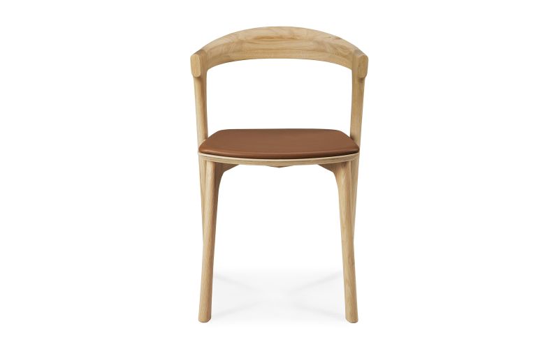 ETHNICRAFT OAK BOK DINING CHAIR - COGNAC LEATHER