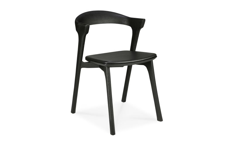 ETHNICRAFT BLACK BOK DINING CHAIR - BLACK LEATHER