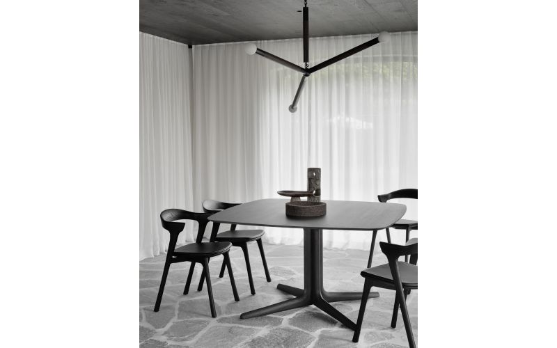 ETHNICRAFT BLACK BOK DINING CHAIR - BLACK LEATHER