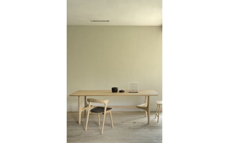 ETHNICRAFT OAK BOK DINING CHAIR - DARK BROWN SEAT 51489