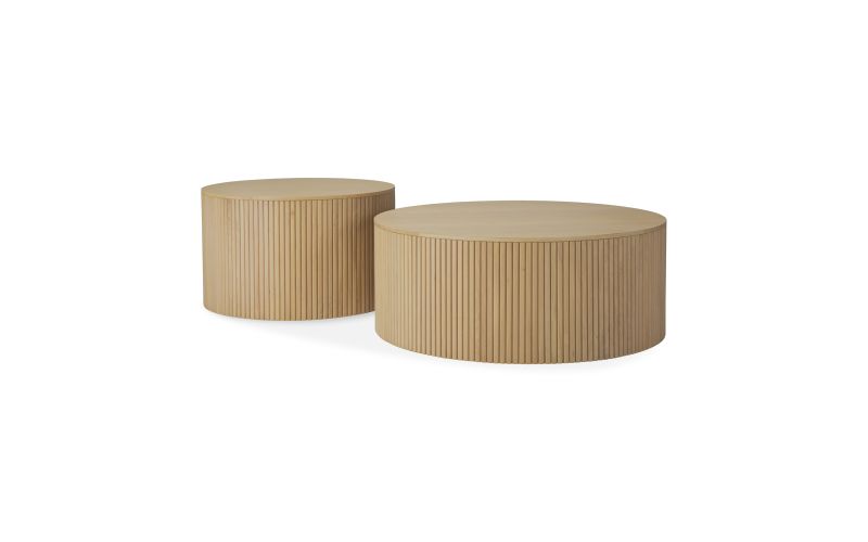 ROLLER MAX COFFEE TABLE - OAK - ROUND - REMOVABLE COVER 60 X 60 X 37 50045