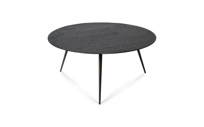 ETHNICRAFT LUNA COFFEE TABLE - LAVA BLACK 80x80x35