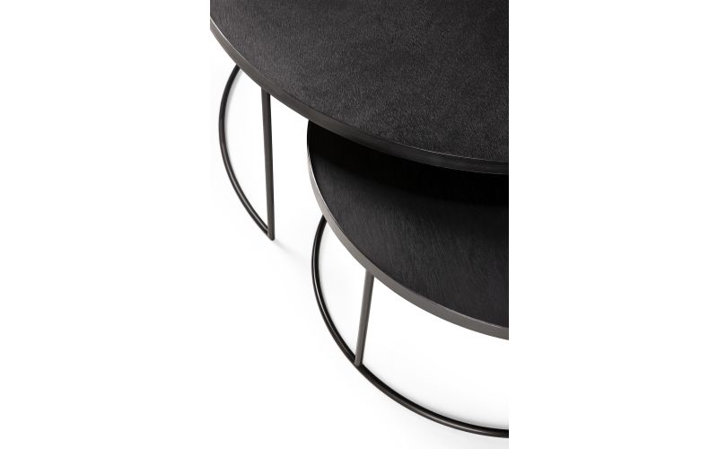  ETHNICRAFT TRAY ROUND COFFEE TABLE SET D93xH38