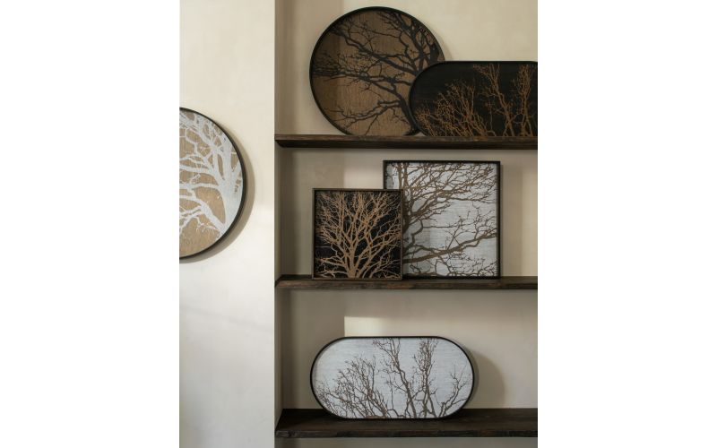 ETHNICRAFT TREE TRAY - WOOD - BLACK 61x61x4